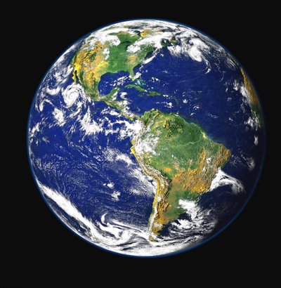 Satellite view of North, Central and South America, set between the Pacific and Atlantic oceans by National Aeronautics and Space Administration National Aeronautics and Space Administration